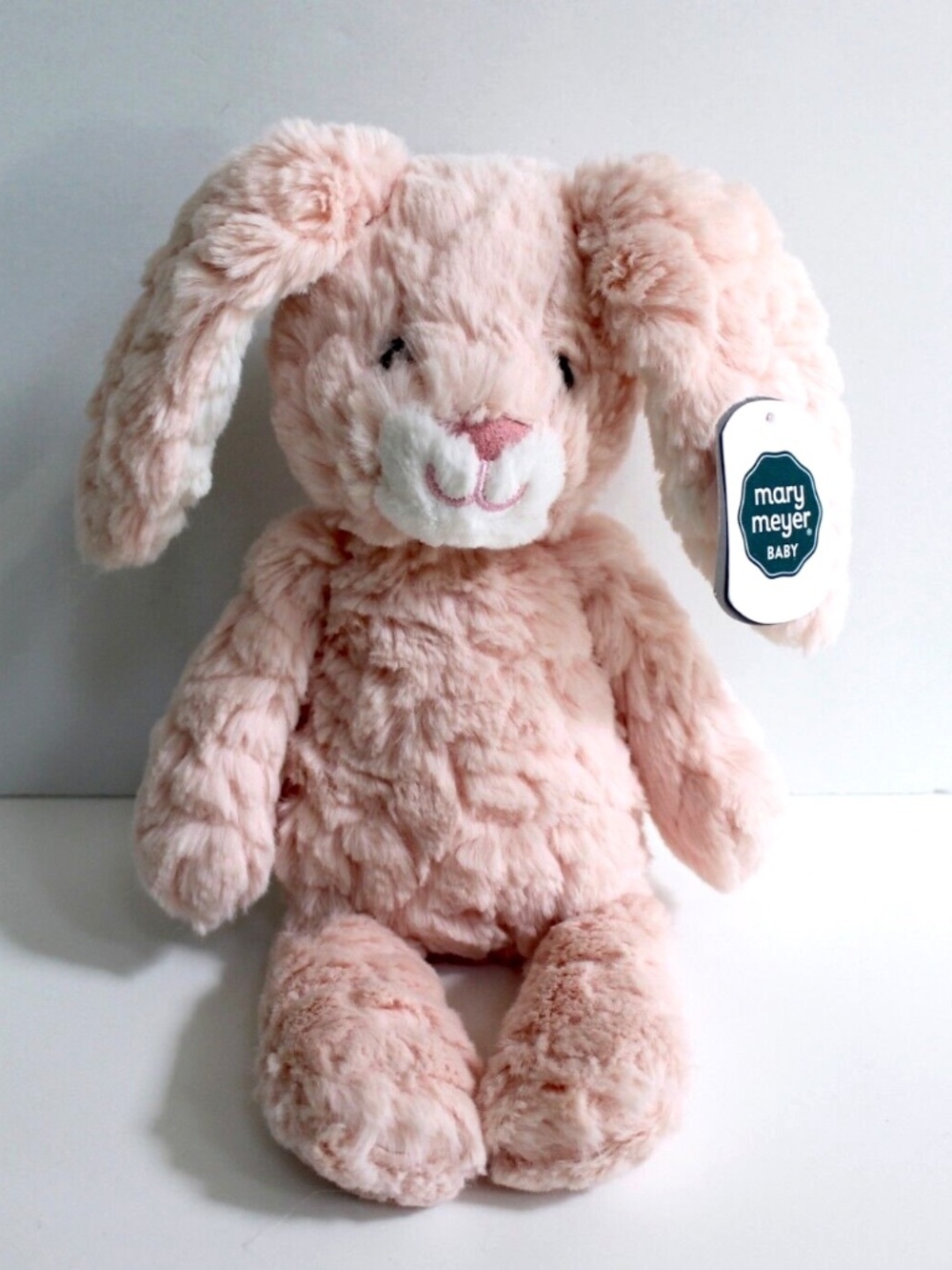 Mary Meyer Baby Putty Nursery Blush Bunny Fuzzy Plush Stuffed Animal Lovey 11"